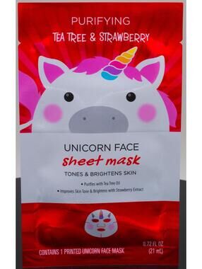 Unicorn Face Purifying Tea Tree & Strawberry Sheet Mask